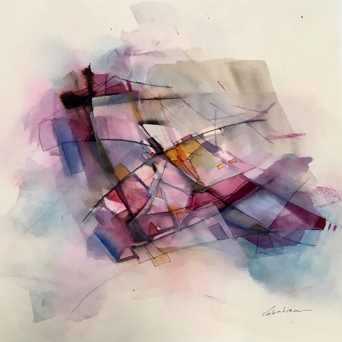 Valentina Atkinson. Mare , Watercolor and Ink, 14 x 14 in. SOLD.