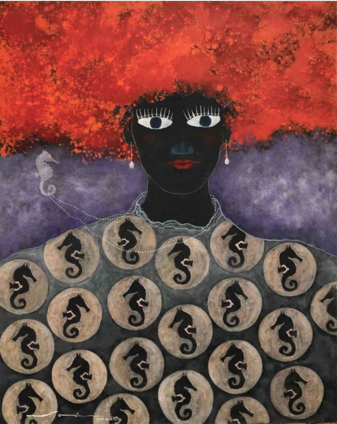 Saúl Castro, Dama del Mar , 2018, Mixed media, 39.5 x 31.5 IN