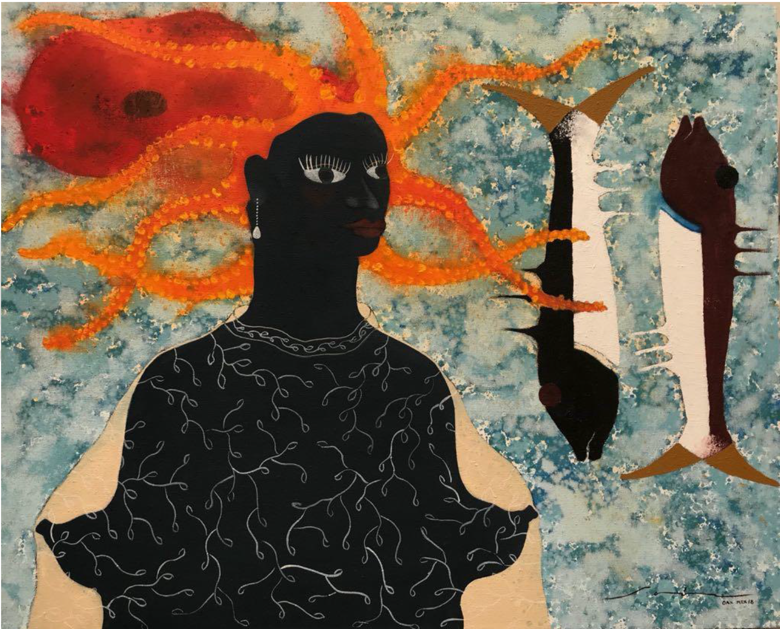Saúl Castro, Meduza Oaxaqueña, 2018, Mixed media, 31.5 x 39.5 IN