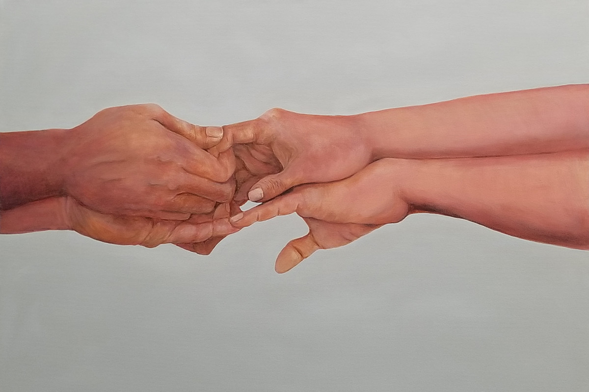 Kyong Burke. Three Silent Words III, 2018, Acrylic on canvas,. 24 x 36 in. $650.