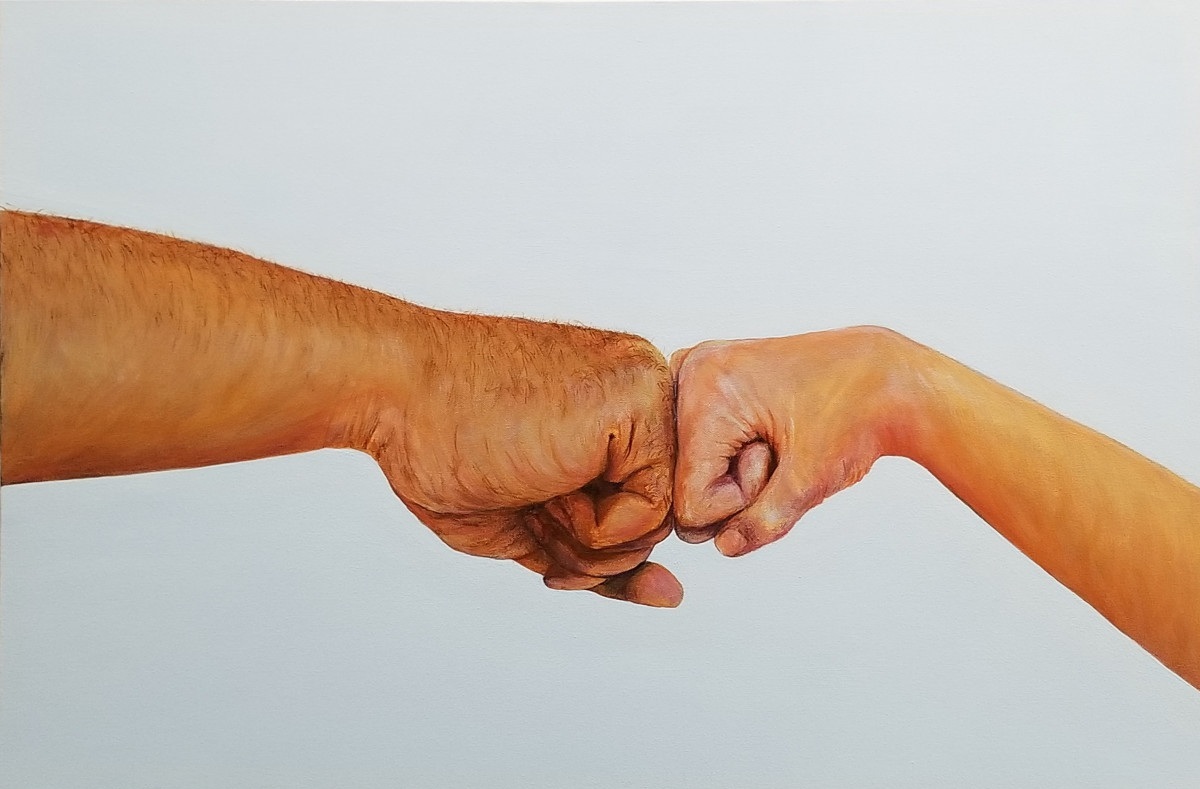 Kyong Burke. Three Silent Words I, 2018, Acrylic on canvas,. 24 x 36 in. $650.
