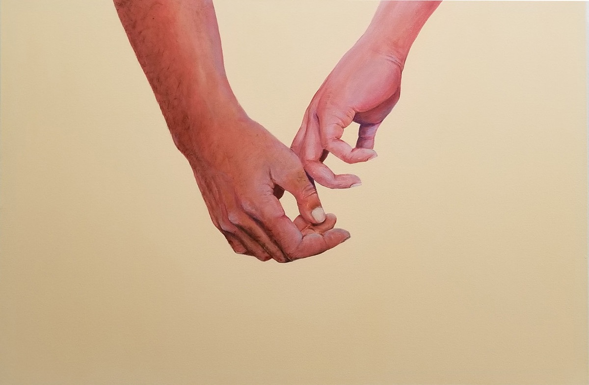 Kyong Burke. Three Silent Words IV, 2018, Acrylic on canvas,. 24 x 36 in. $650.