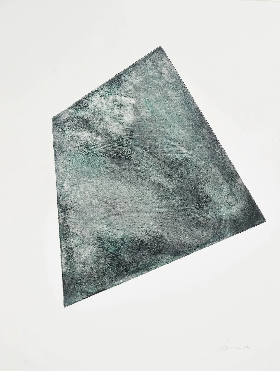 Luisa Duarte, Hidden note, 2015. Monotype. 15 x 11 x 0 in. Framed: 19 x 15.25 x 1 in