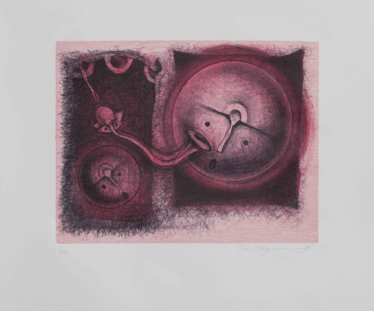 Rolando Rojas, Un Amante de la Luna , Mixed Media, 8.46 x 10.82 in.