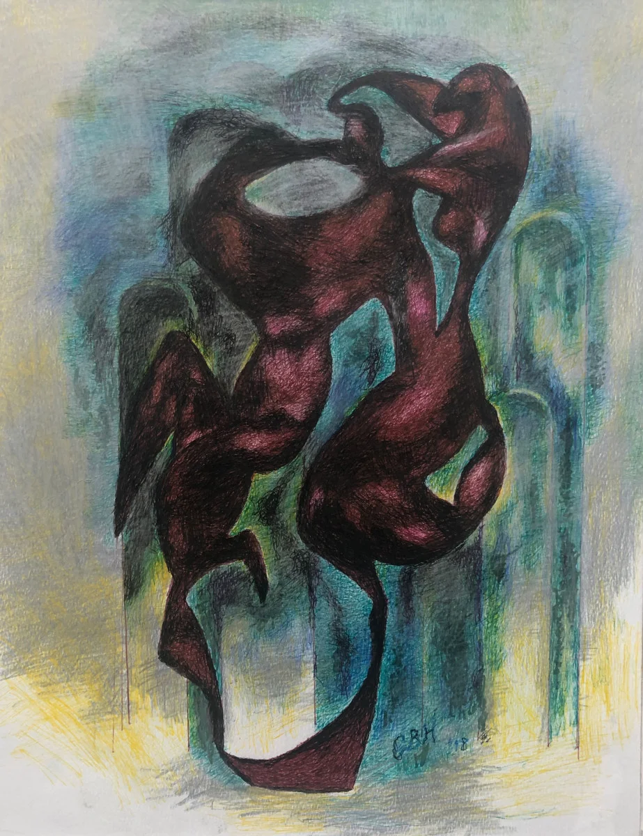 Carolyn Bertrand Hodges, Swamp , Color Pencil and Ink, 10.3 x 13.5 IN.