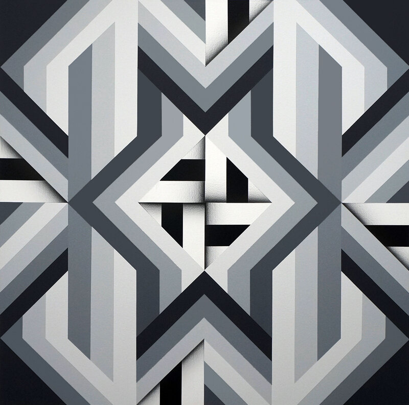  Fariba Abedin,  Geometry #185  ,Acrylic on canvas 40 x 40 2018. 