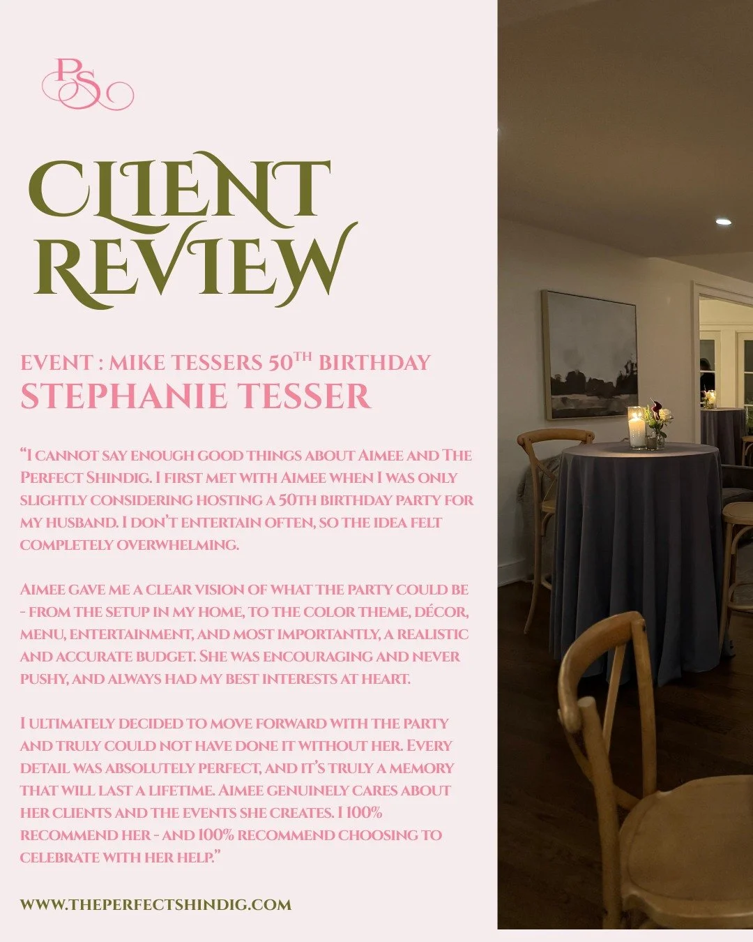 ✨ &ldquo;Every detail was absolutely perfect - truly a memory that will last a lifetime.&rdquo; ✨

We had the best time organizing and executing our clients 50th birthday party. From helping bring a vision to life, to managing every detail with care 