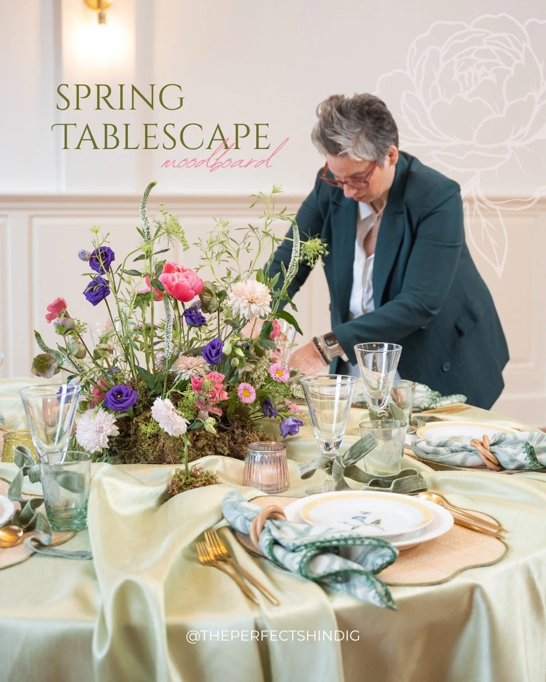 Swipe for some springtime table inspiration 🌸

When it comes to creating the perfect tablescape, no detail is too small. I love mixing playful colors and rich textures to keep things fresh and fun! For this design, I paired peonies with a satin bunc