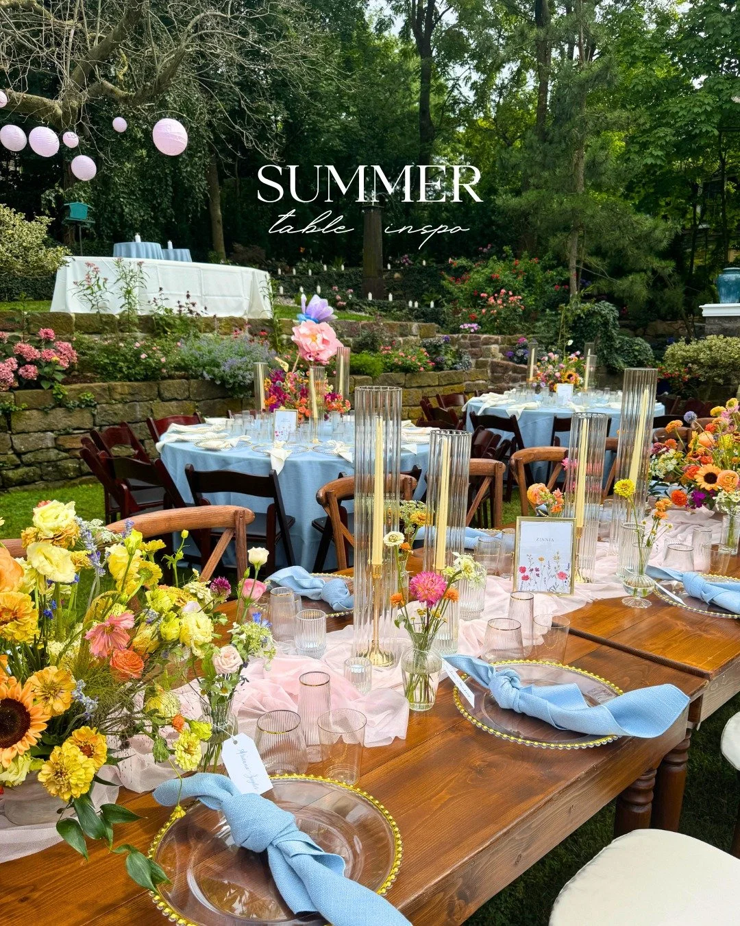 Summer wedding season is here and we are feeling inspired.

This is one of our favorite weddings from the past and we still can't get over these tables.
If you are planning a wedding and want a day that feels completely like you, we would love to bri