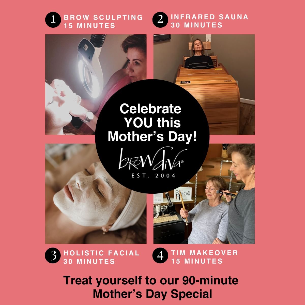 Treat yourself to our Mother's Day Special!

In just 90 minutes, indulge in four luxurious Brow Diva services. 
Who can't spare a little time for that?

Only $125 ($150 Value)
You'll also receive a FREE gift! Our exclusive TIM Lip Stain.

Schedule yo