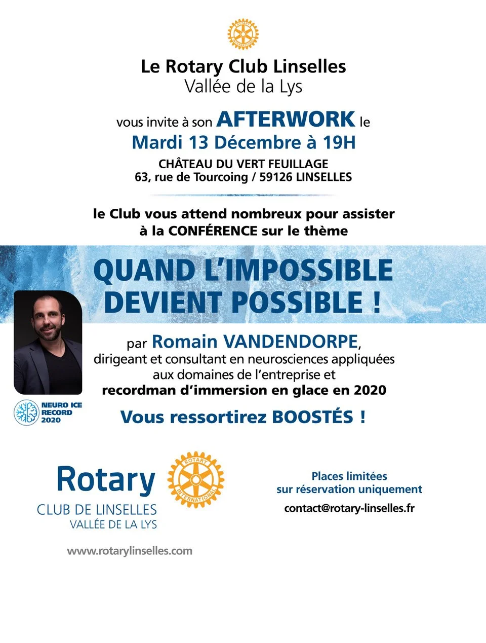 CONFERENCE ROMAIN VANDENDORPE : QUAND L'IMPOSSIBLE DEVIENT POSSIBLE !