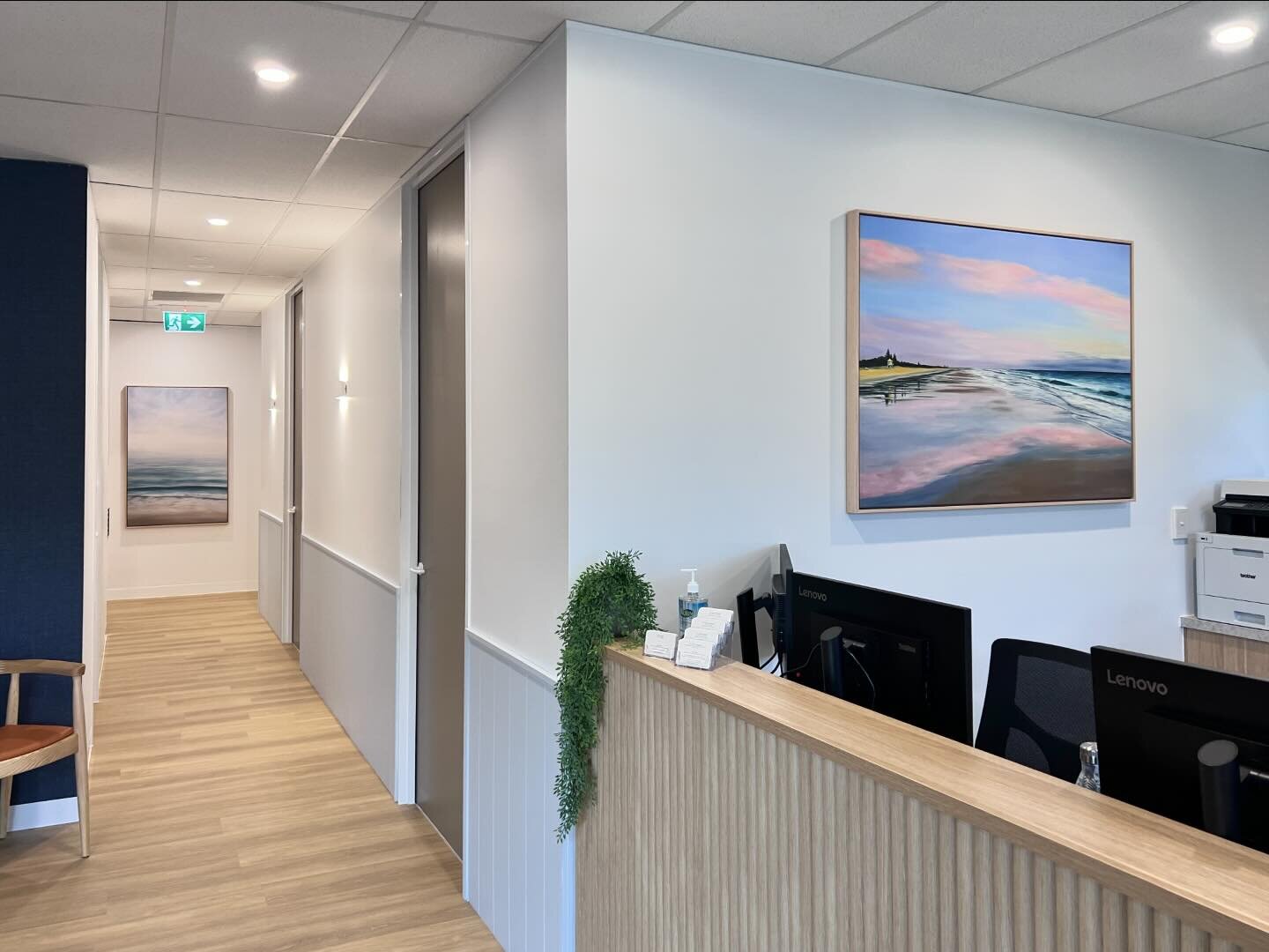 The Sunshine Coast Respiratory &amp; Sleep clinic has a new location in Noosa, and the walls are now displaying 4 of my prints! The originals of all these pieces have sold, but the team at @spiltinkprint made prints on canvas and framed them, and the