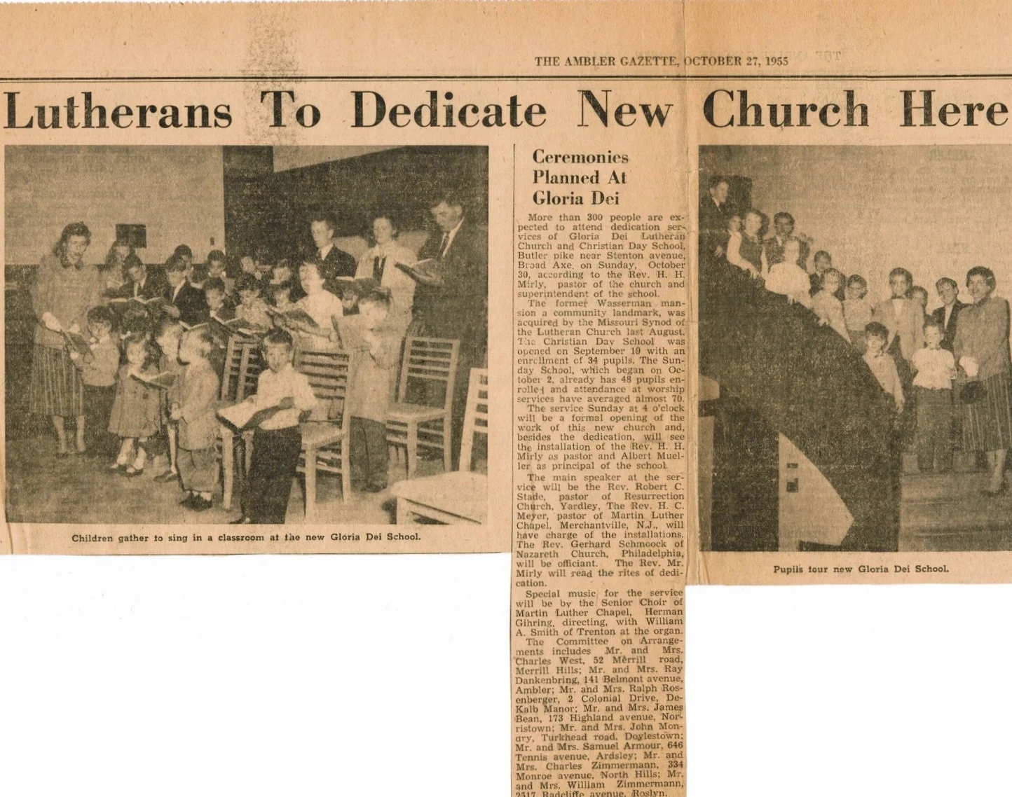 1955 Ambler Gazette Article (click to zoom)