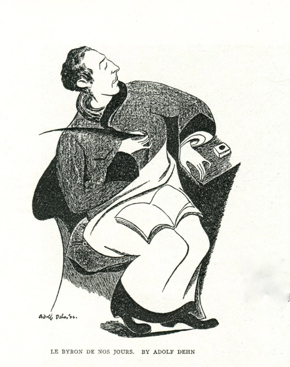 Thayer by Adolf Dehn - Drawing, Byron Caricature, 1926