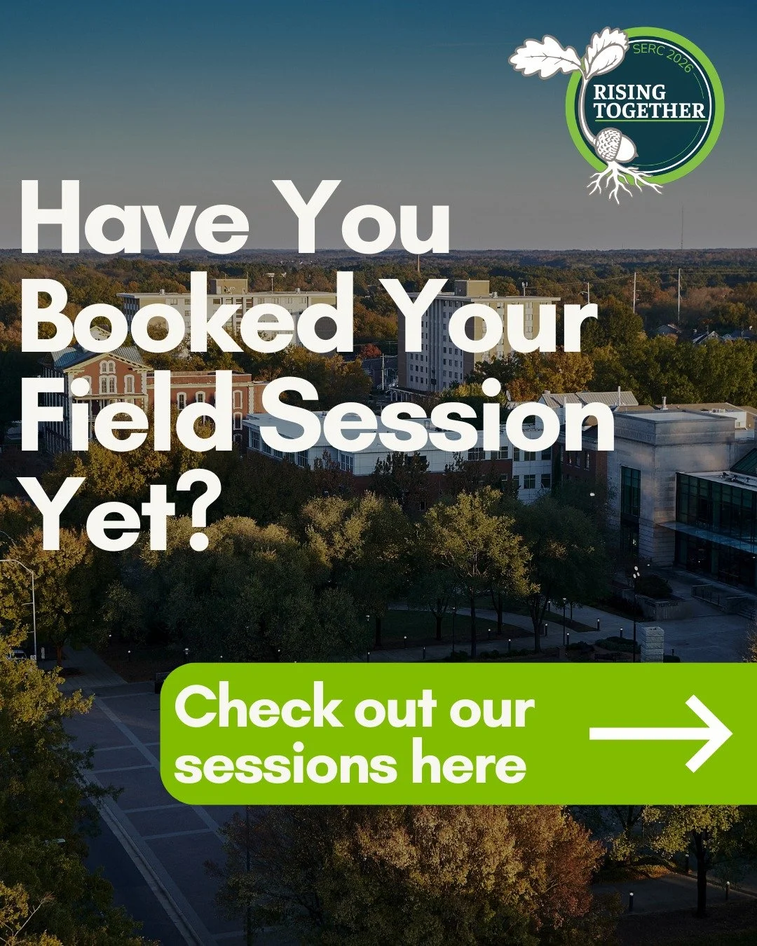 Have you booked your field session for SERC yet? 

➡️Check out our handy guide with a list of all field sessions and tours. See one you are interested in? Add it to your SERC experience!

Spots are limited for each field session; don't miss out on wh