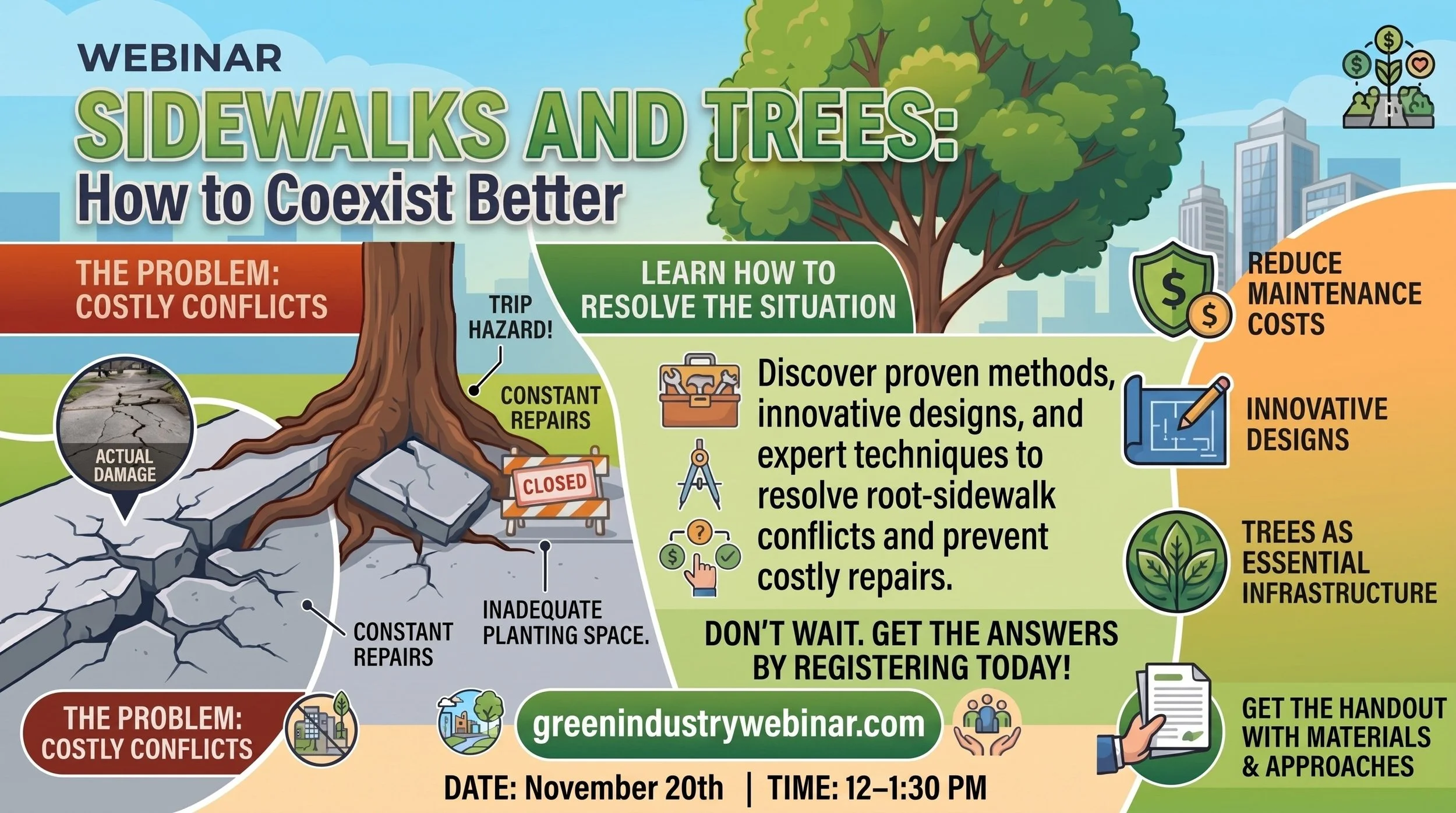 Sidewalks and Trees: How to Coexist Better- free webinar