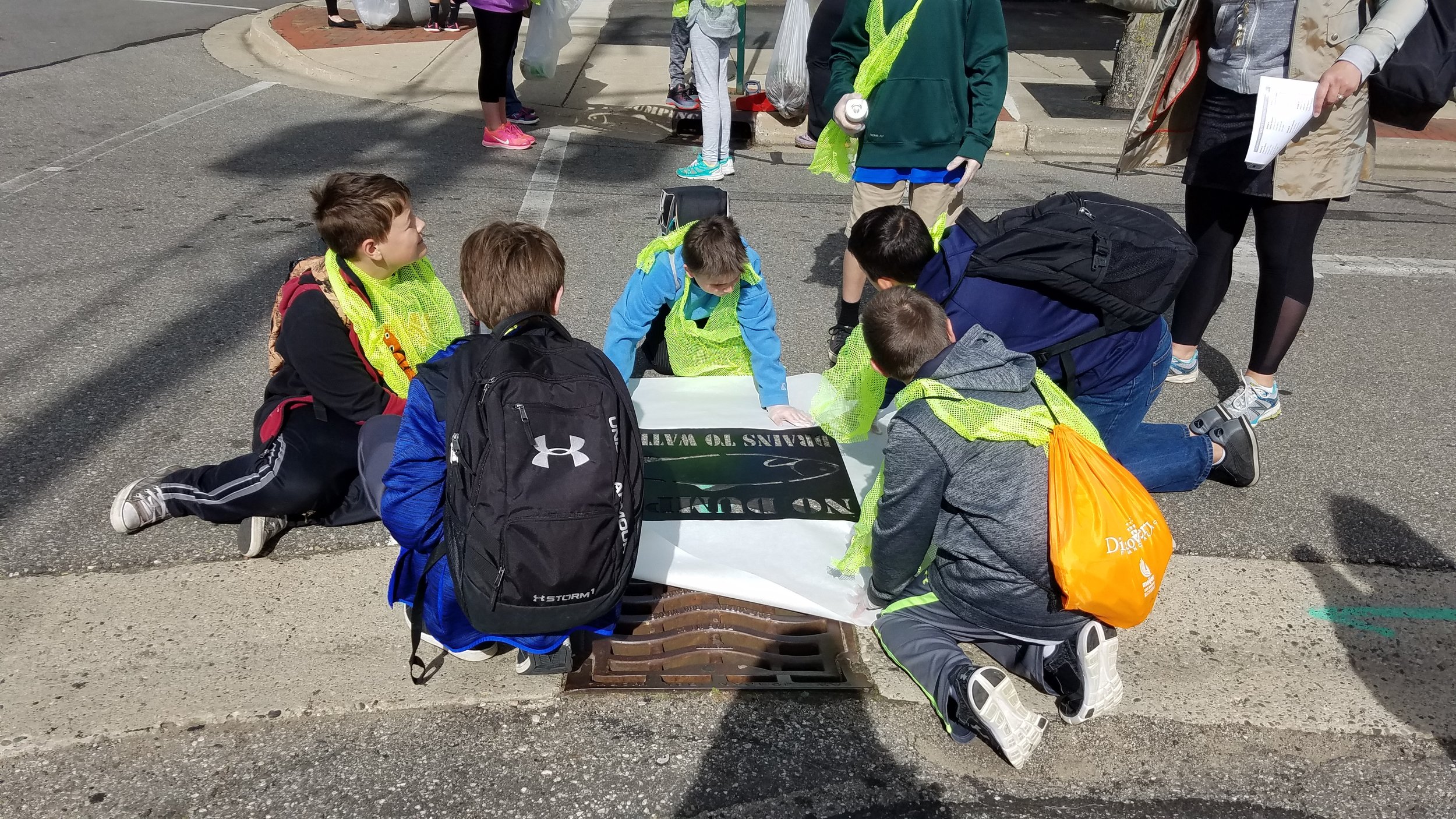 East Rockford Middle School Students Marking Storm Drains