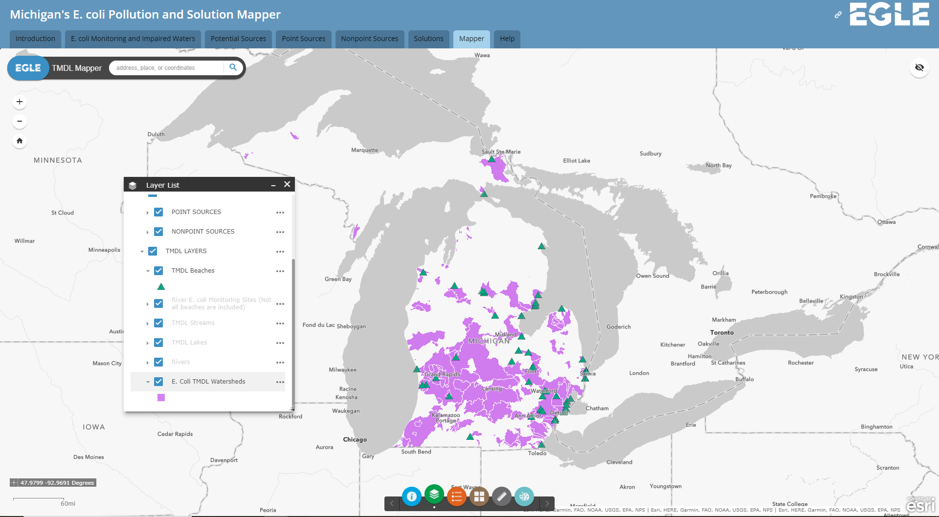 Updates to the E. coli Pollution and Solution Mapper