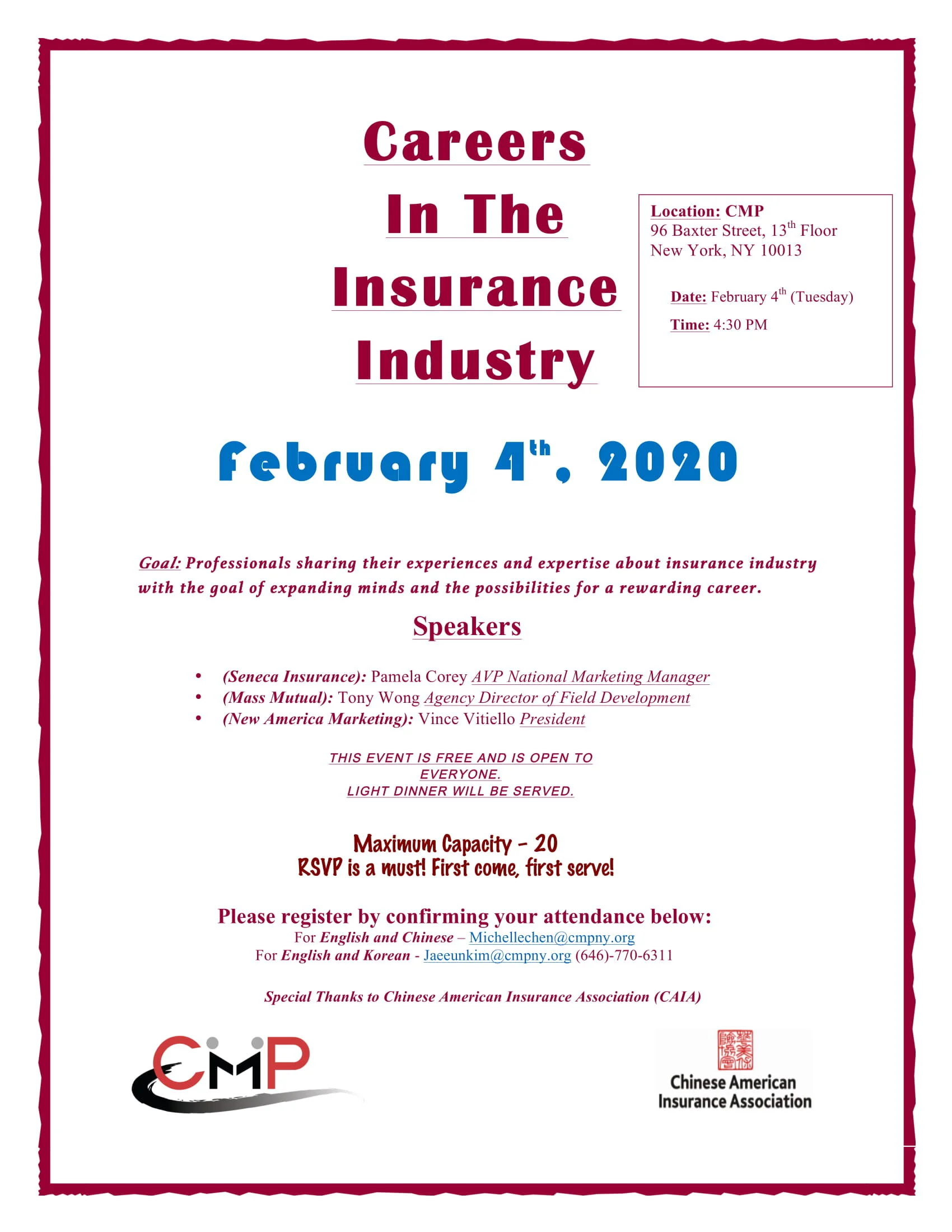 Insurance Careers Workshop — CMP