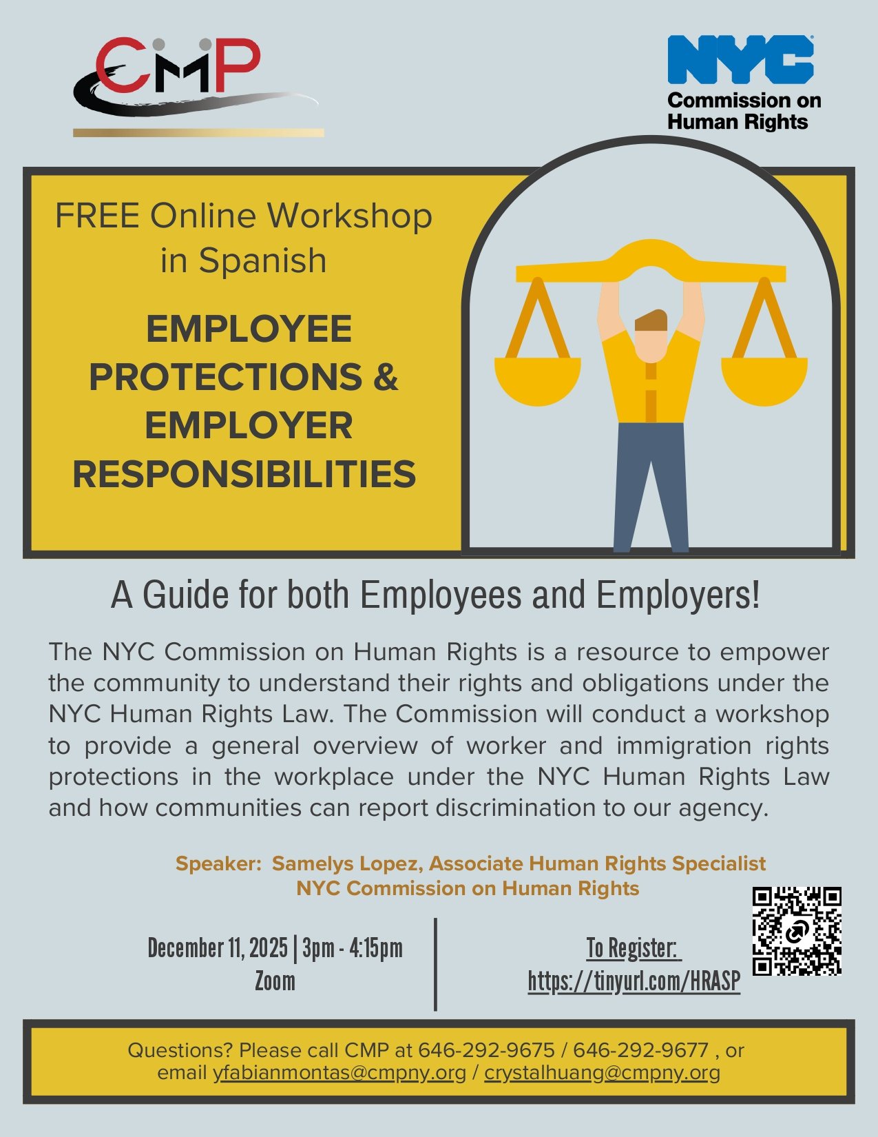 Learn Your Rights! Free Spanish Online Workshop on Worker Protections
