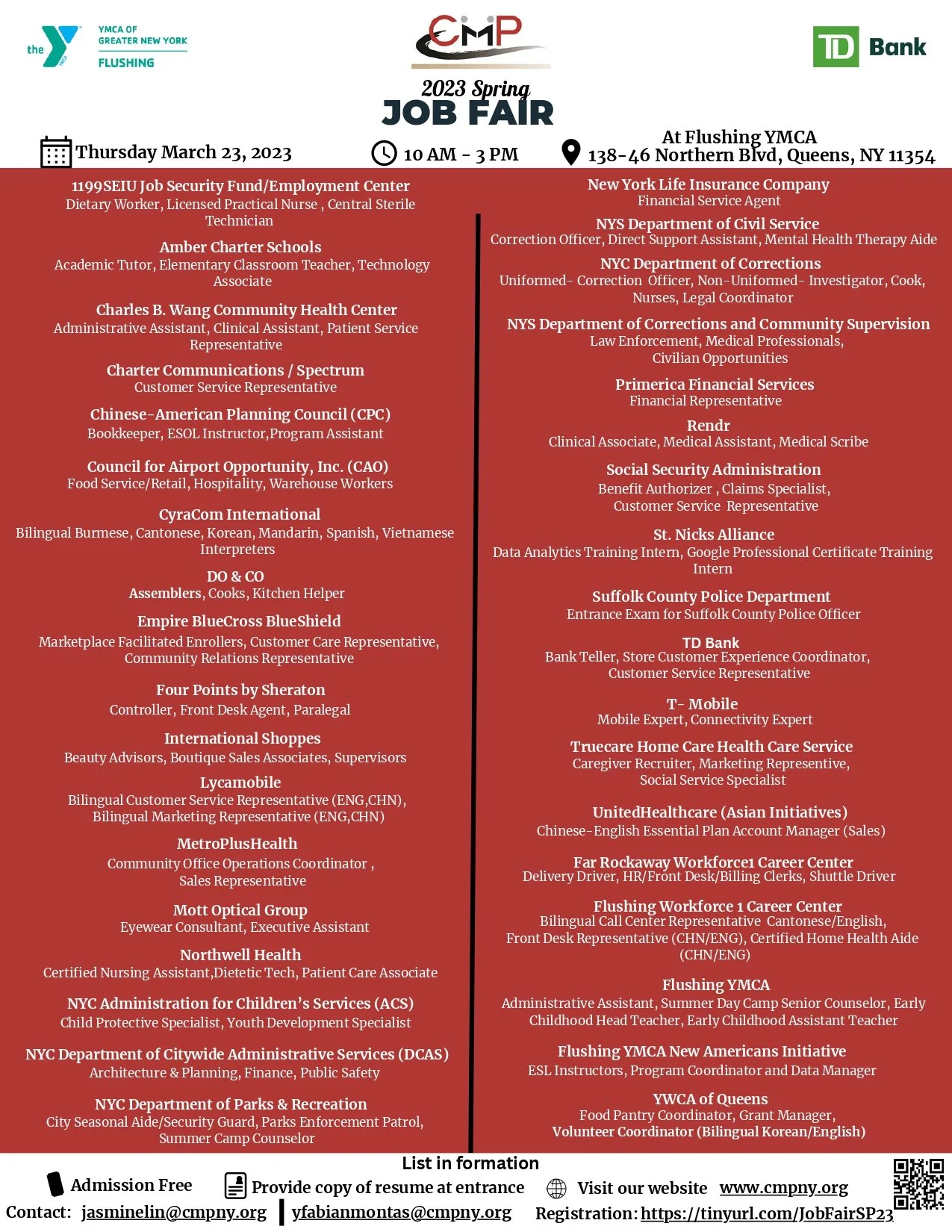 CMP 2023 Flushing Job Fair March 23 — CMP