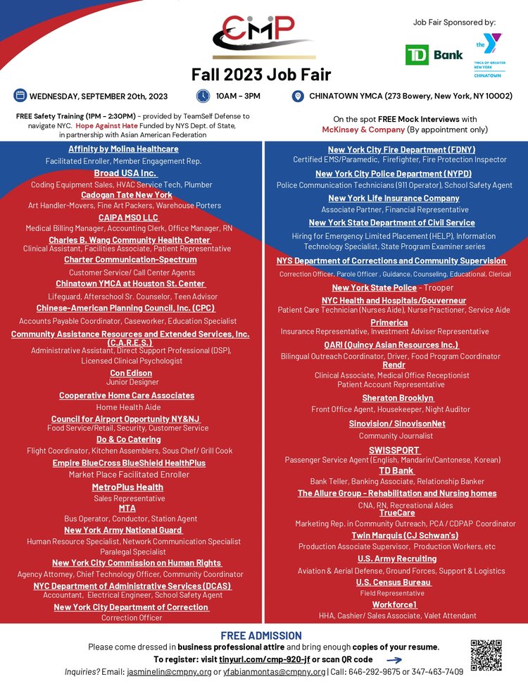 New Announcement Job Fair Details! — CMP