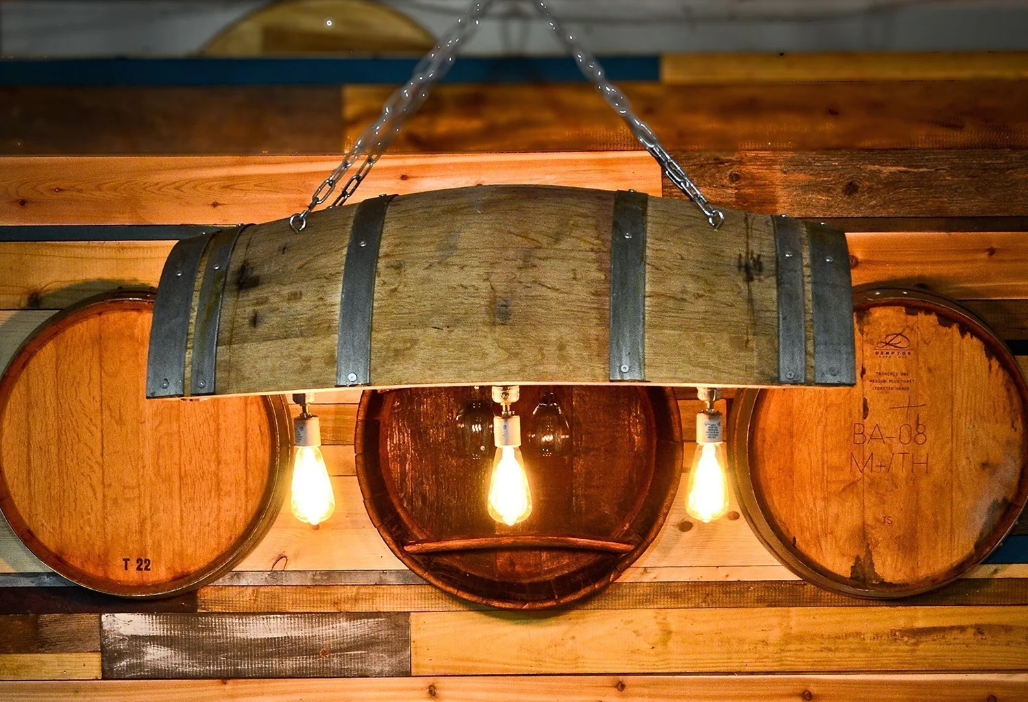 Wine Barrel Pool Table Home Bar Lighting With Edison Bulbs Wine Barrel Pool Table Home Bar