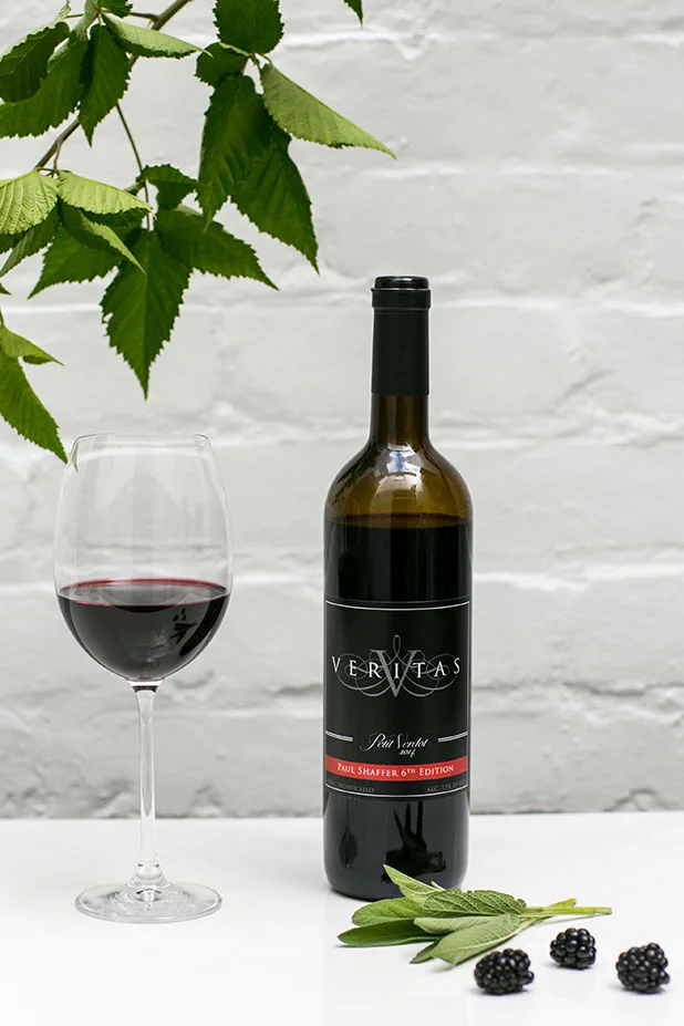 Product photography simple and elegant with wine and glass.