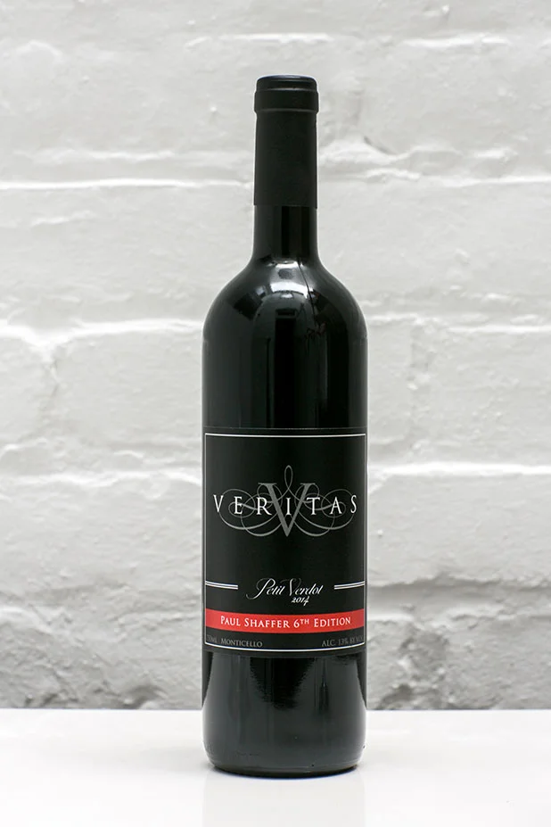 Product photography of Veritas Vineyards & Winery wine bottle