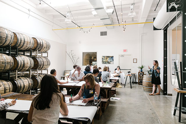 Speaker Maria Pahuja at event space at Vasen brewing - Sarah Der