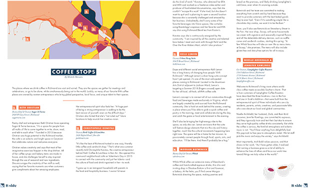 Coffee shop spreads in B Side Magazine - Sarah Der