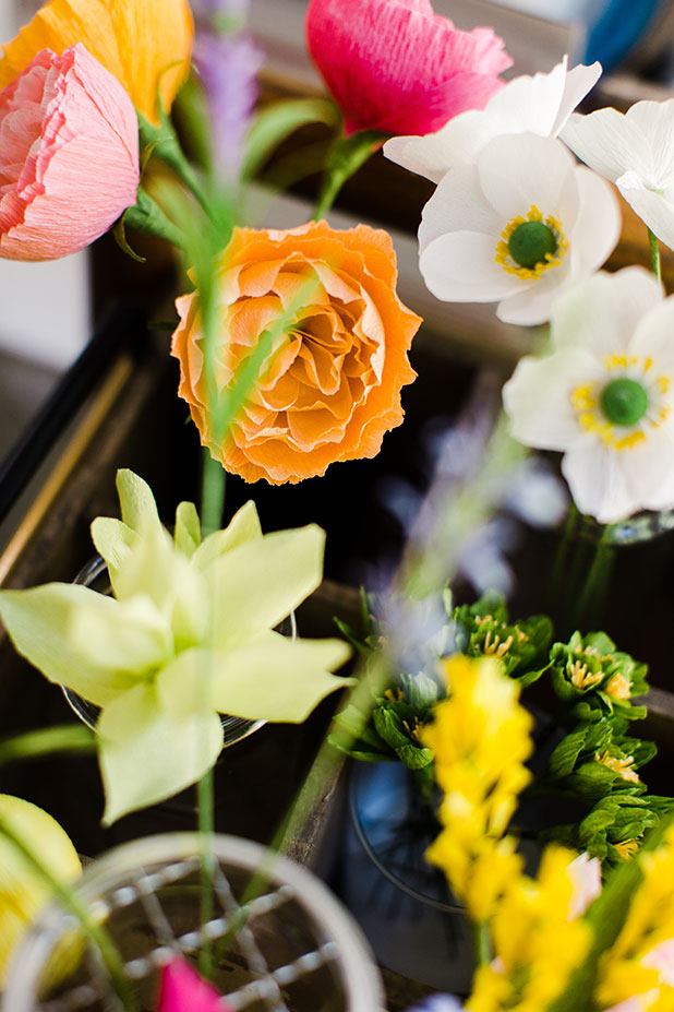 crepe paper flowers, handmade - Sarah Der