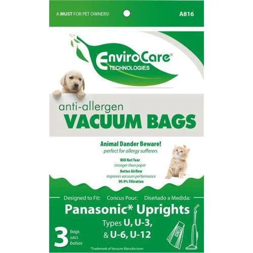 Panasonic Vacuum Bags - Types U & U-3 & U-6 & U-12