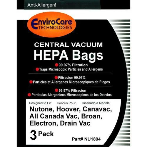 Central Vacuum Bags - Broan / Nutone / Hoover / Canavac