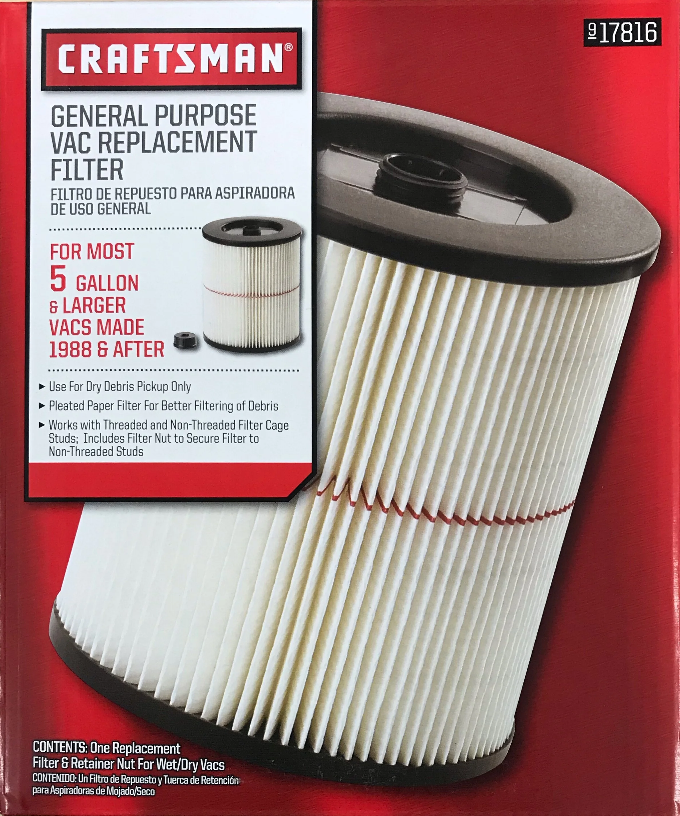 Craftsman - HEPA Material Vac Replacement Filter Genuine OEM 917912 / ...