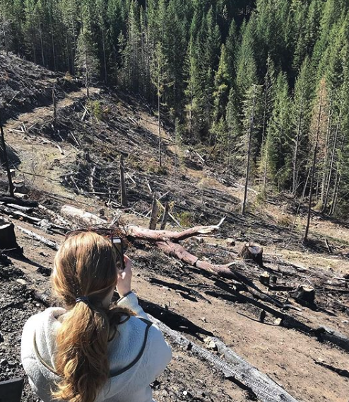 Checking out logging practices under the Oregon Forest Practices Act above McDonald Creek near Wagner Butte.