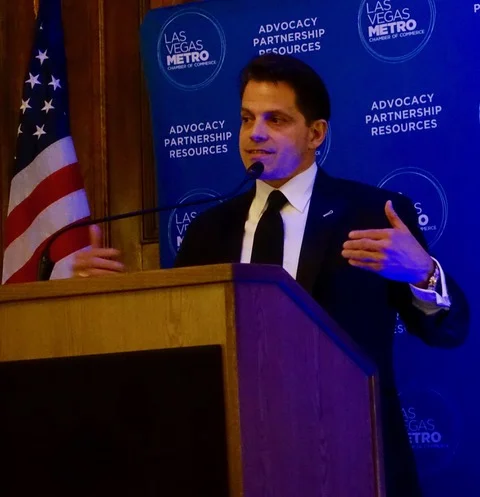 SCARAMUCCI RETURNS TO WASHINGTON, D.C. ON HIS NO-APOLOGIES TOUR (Anthony Scaramucci addressed the Nevada State Dinner Gala on Monday in Washington, D.C. - Norm Clarke Photo)