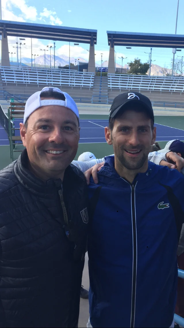 DJOKOVICH TRAINS IN LAS VEGAS WITH AGASSI, LOCK