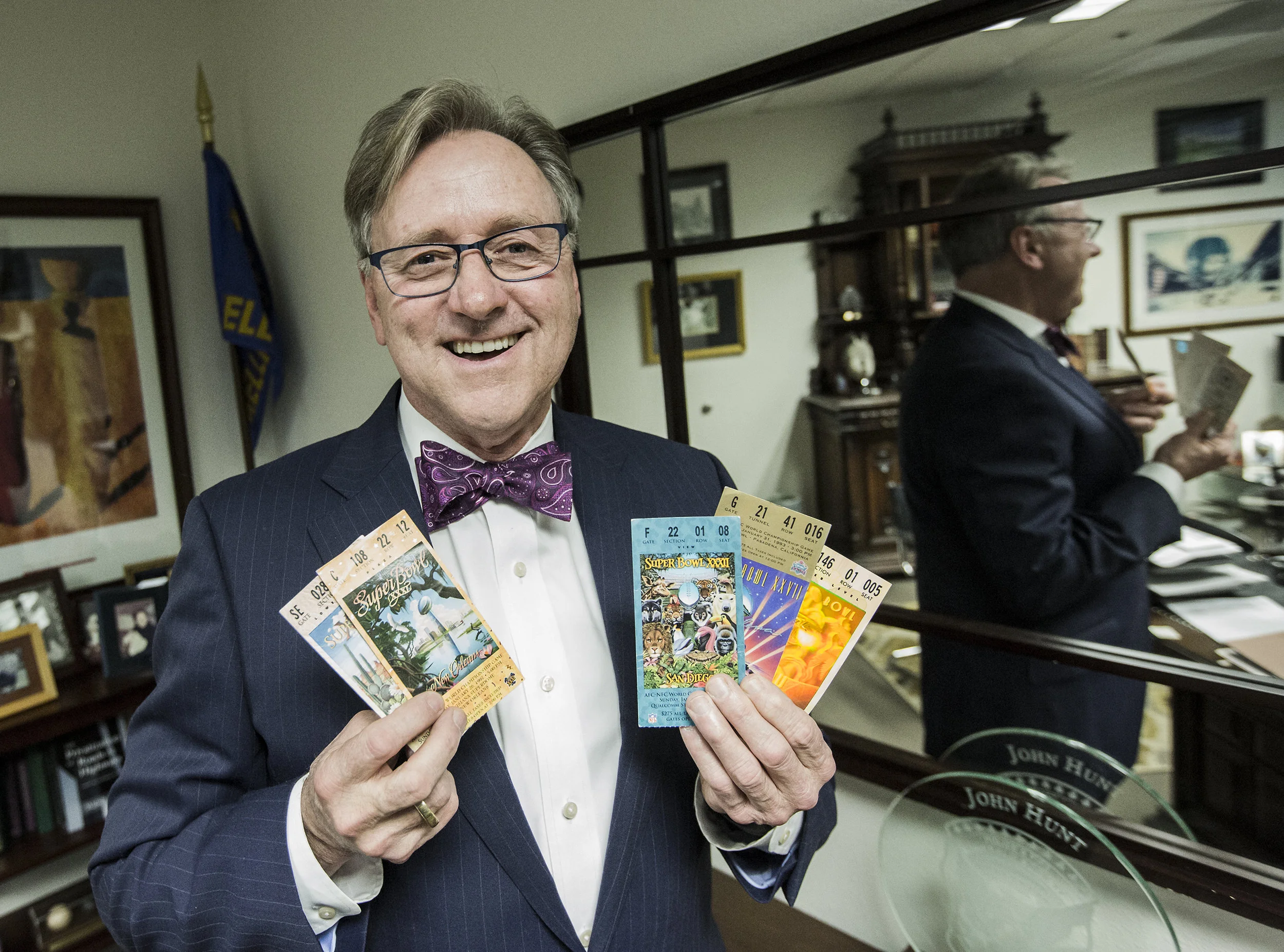 John Hunt got a bonus: 15 years of Super Bowl tickets (Courtesy Jeff Scheid @JeffScheid)