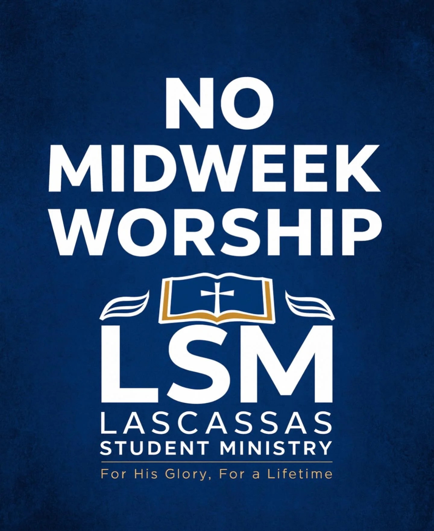 No Midweek Worship tonight due to spring break. Will resume next week!