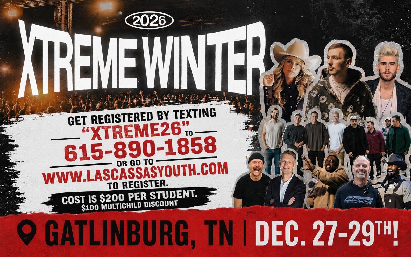 ❄️ XTREME WINTER 2026 REGISTRATION IS OPEN!

We&rsquo;re headed to Gatlinburg, TN for an incredible winter retreat! 🙌

📅 December 26&ndash;30
💵 $200 per student
👨&zwj;👩&zwj;👧 $100 multi-child discount

Get registered today! Details are in the g