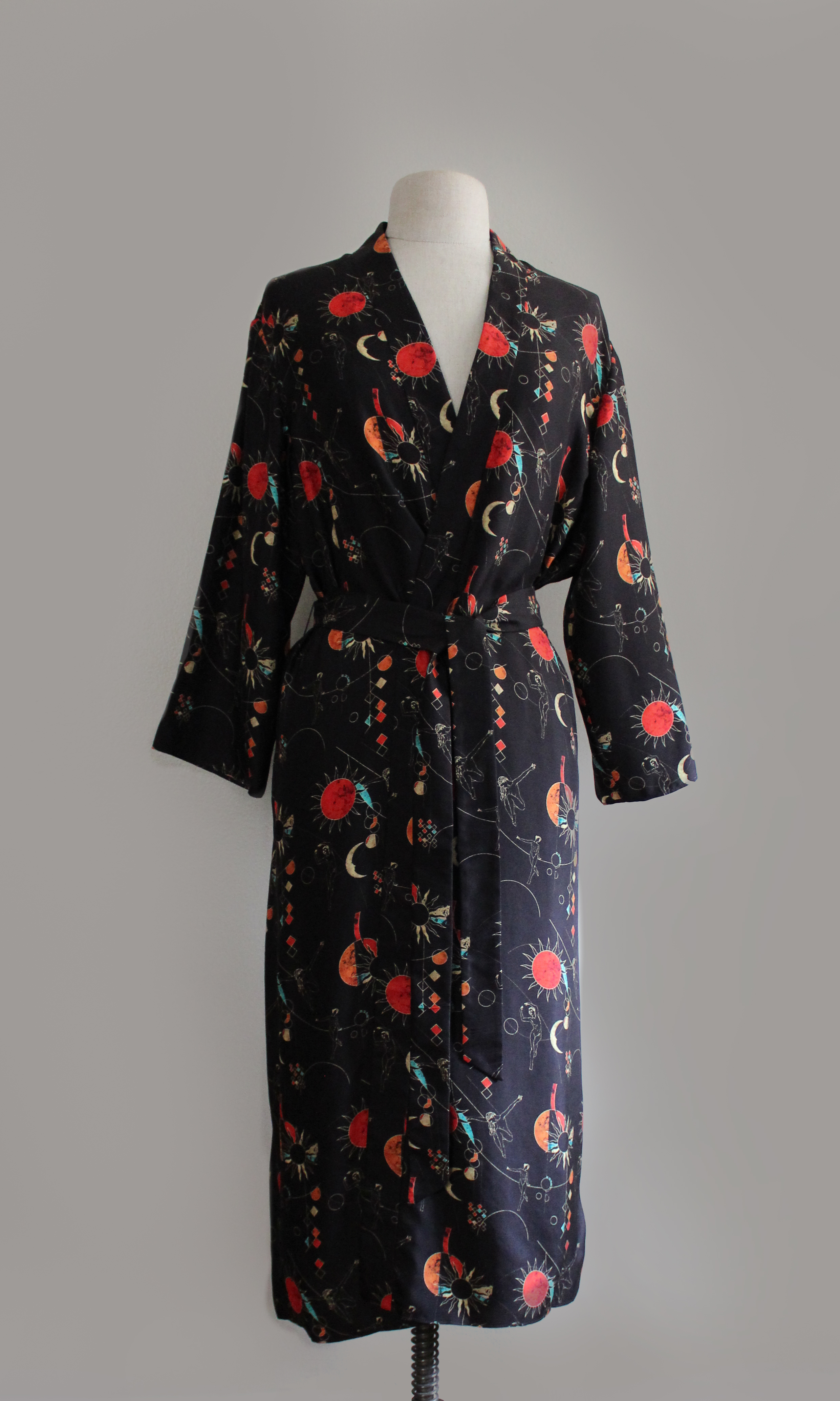 Tammy Time Printed Silk Wrap Dress / Robe