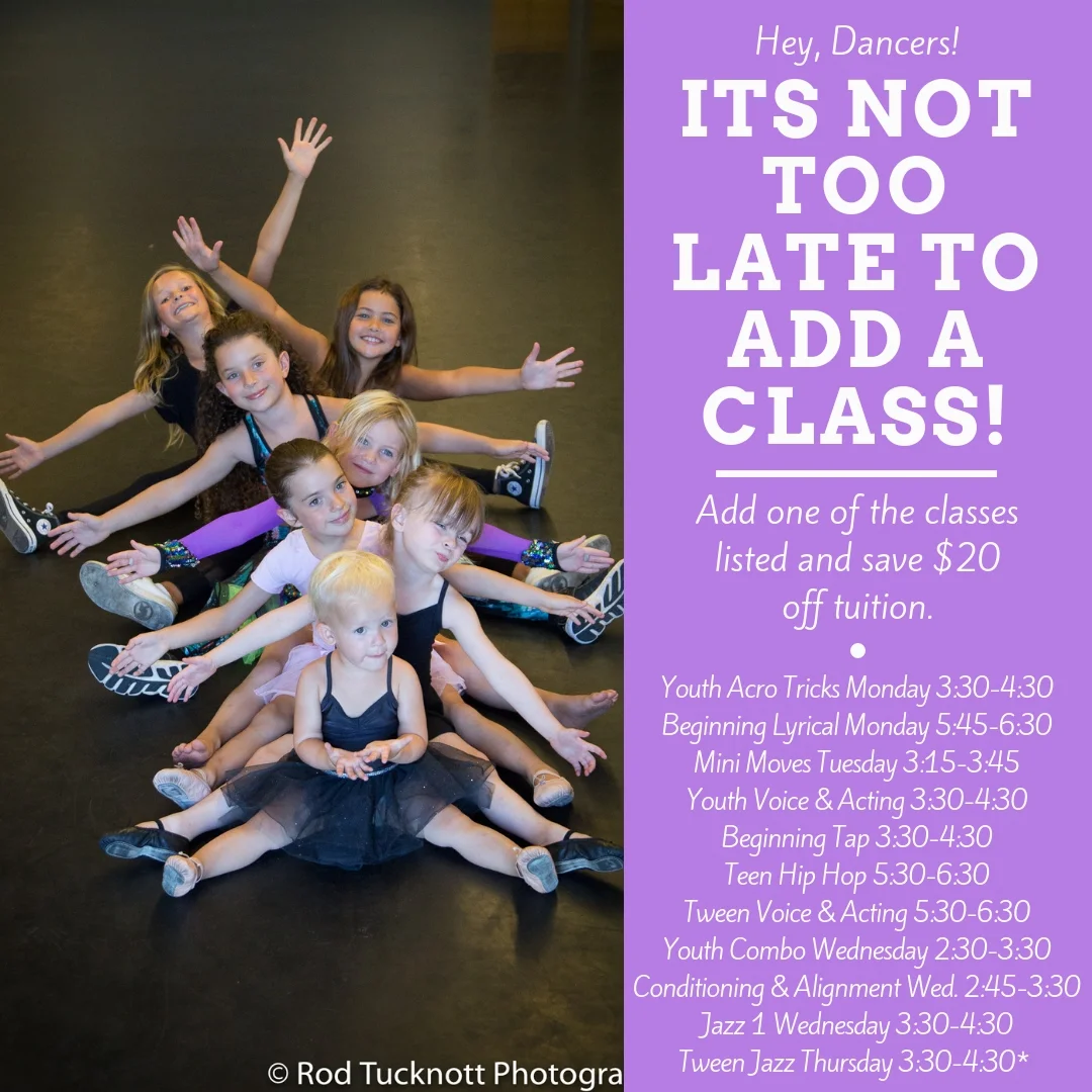 Email Rita@sbdancearts.com to get coupon to add a class and save! Ends October 13.