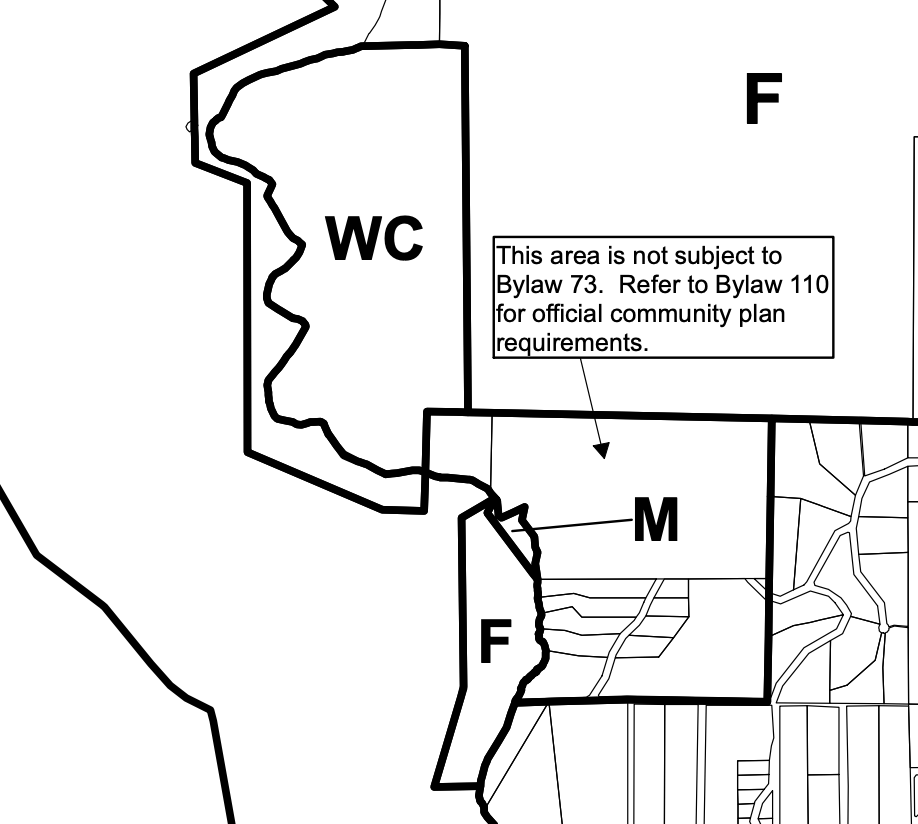 Screenshot of Gambier Island Official Community Plan Bylaw No. 73, 2001, Schedule B Land Use Designations