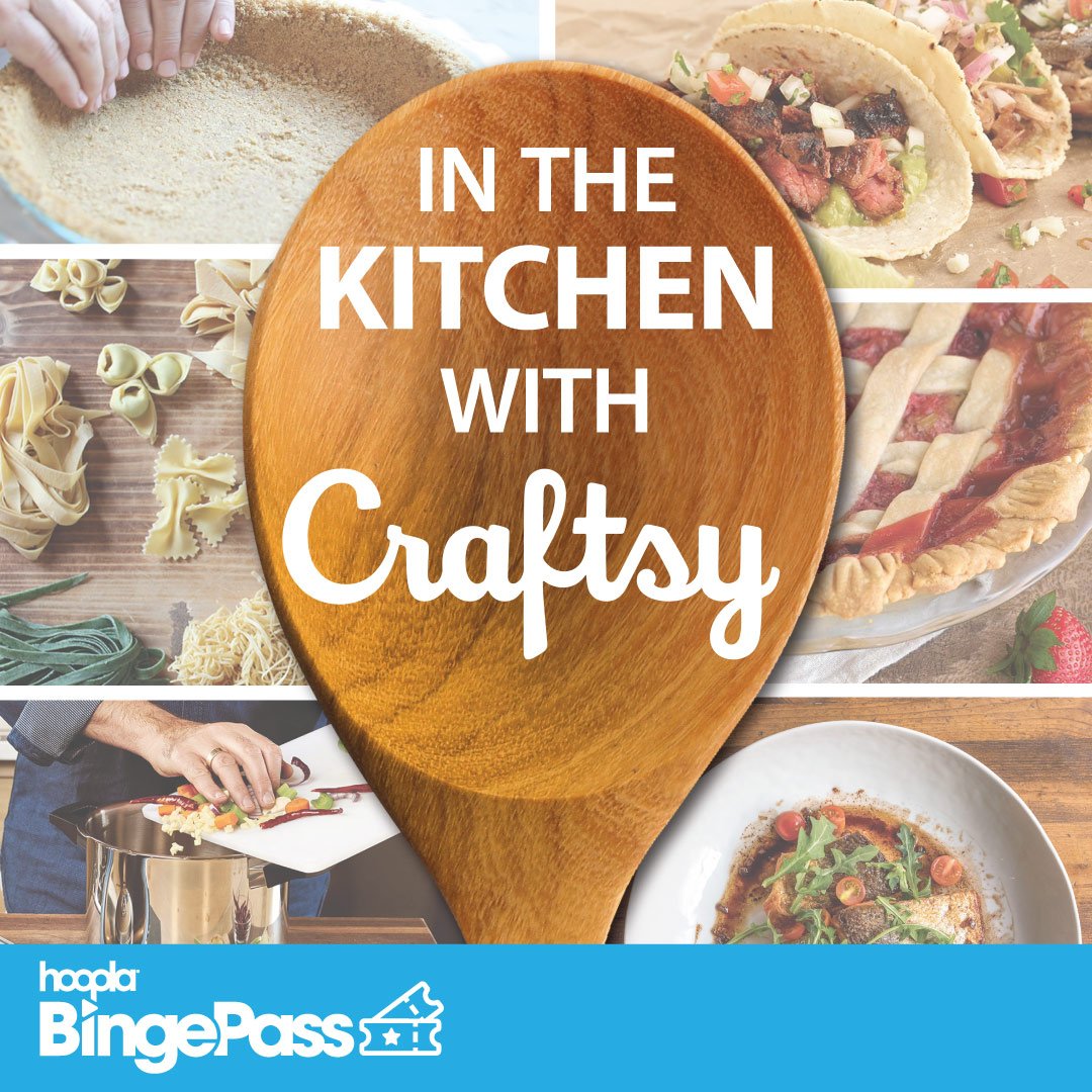 Dive into a collection of cooking and baking episodes led by renowned experts with the new In the Kitchen with Craftsy BingePass available on hoopla! You get ten FREE checkouts every month with your Bushnell-Sage Library card! Learn everything from b