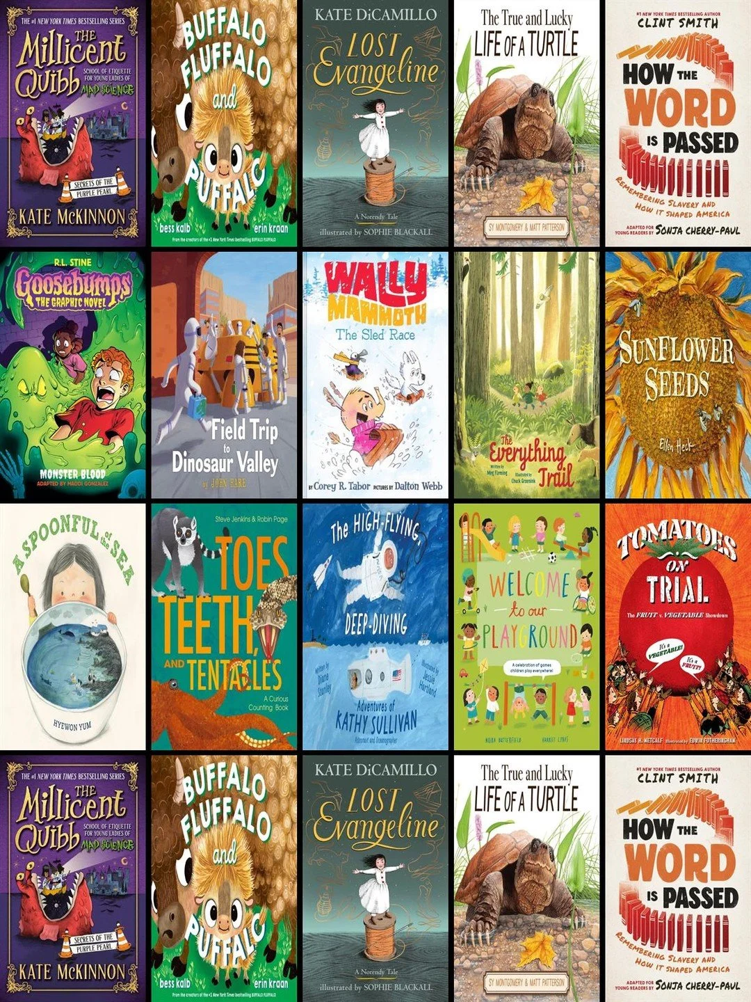 See the new items for young people at the Bushnell-Sage Library at:
*** http://wowbrary.org/nu.aspx?in&p=3241-771-CUS1009 ***
This week's 15 new physical items for young people include "Secrets of the Purple Pearl", "Buffalo