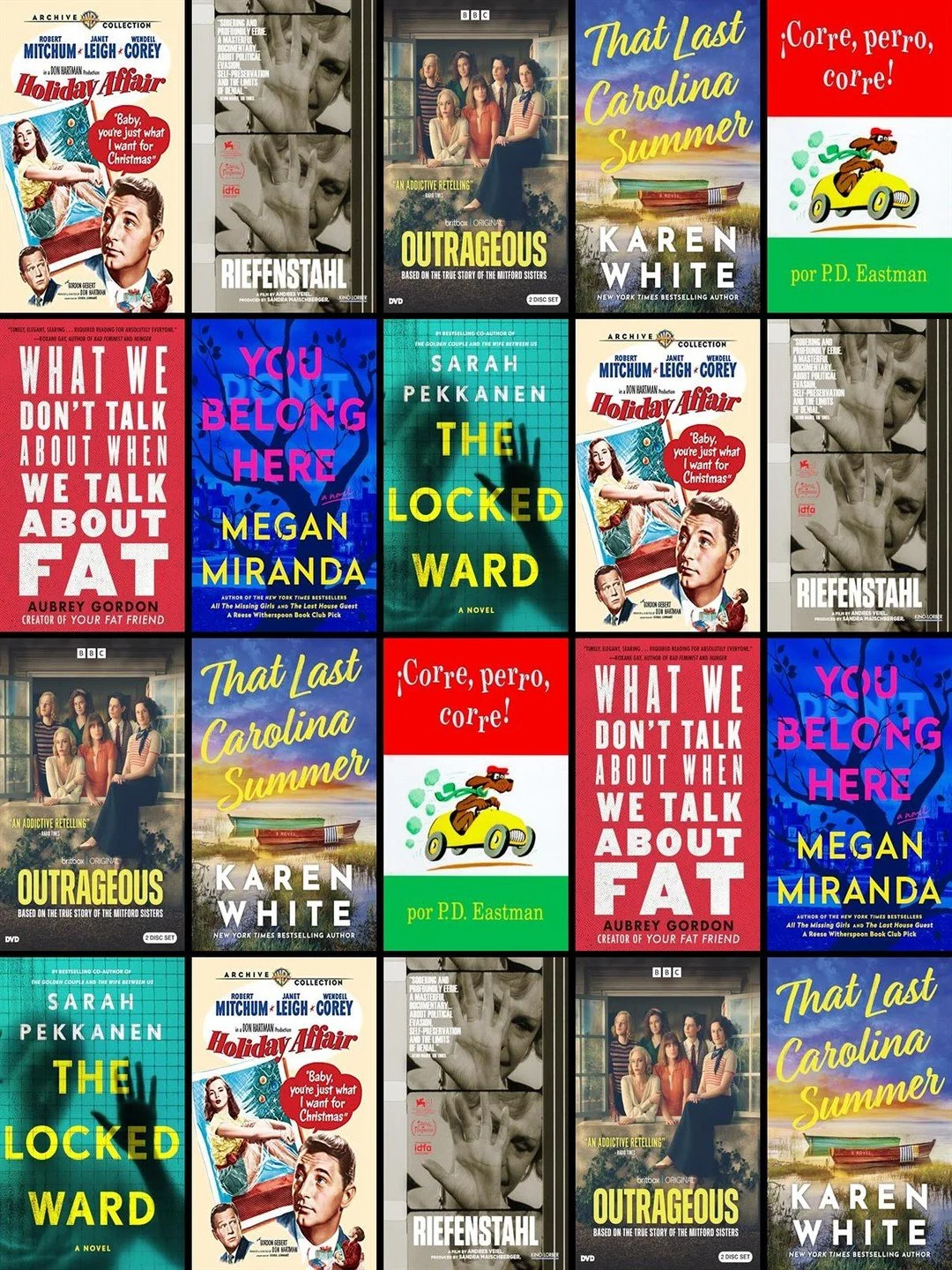 See the new items for adults at the Bushnell-Sage Library at:

*** http://wowbrary.org/nu.aspx?in&amp;p=3241-776-CUS1002 ***

This week's eight new physical items for adults include &quot;Holiday Affair&quot;, &quot;Riefenstahl&quot;, and &quot;O