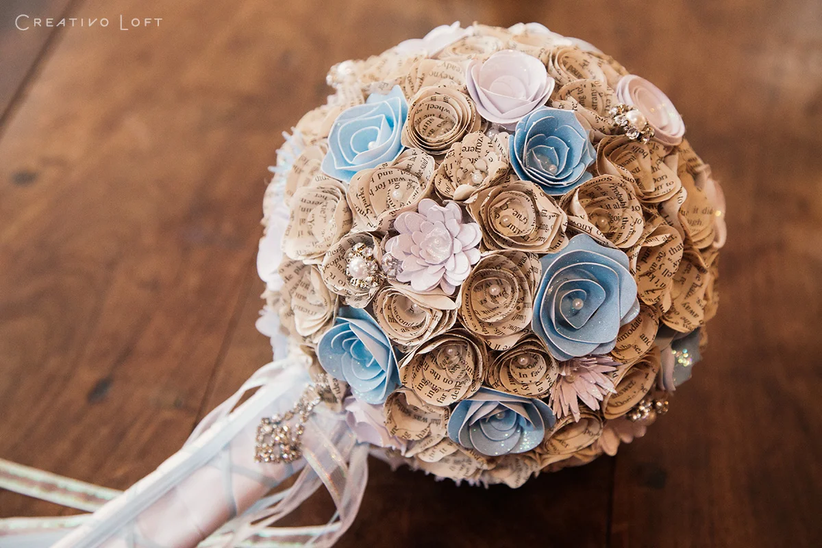 MichealaDavid-newspaper-bouquet.jpg