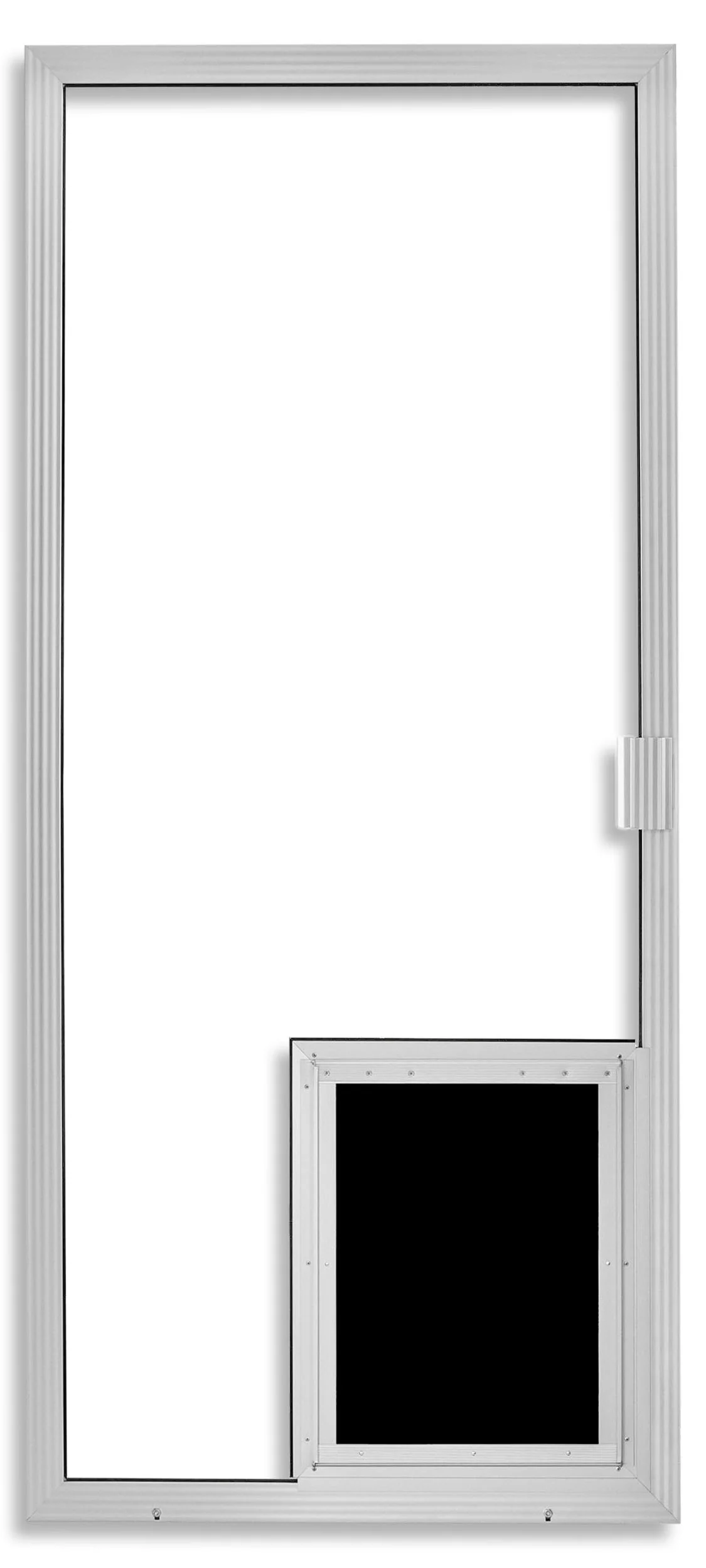 Century with X-Large Pet Door Installed in Clear Anodize