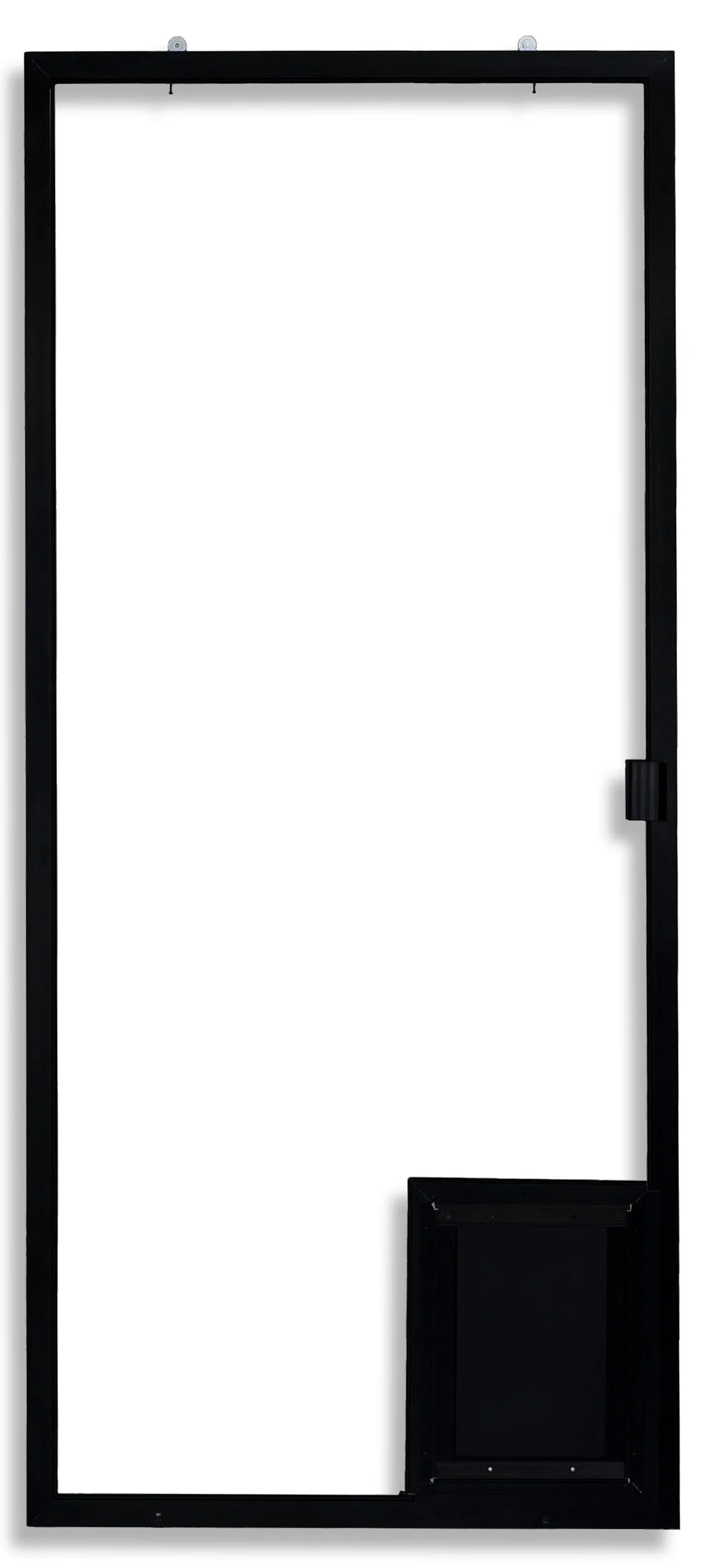 1-3/4 with Large Pet Door Installed in Black